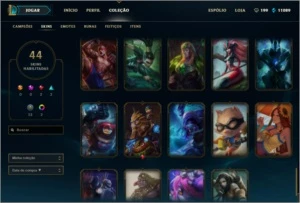CONTA LOL LVL 45 BORDA OURO 44 SKINS - League of Legends