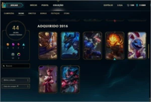CONTA LOL LVL 45 BORDA OURO 44 SKINS - League of Legends