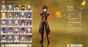 Conta Genshin Com: Ganyu, Yelan, Zhongli - Genshin Impact