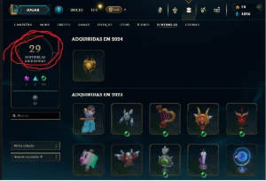 Conta antiga/ League Of Legends lvl 783 / muitas skins (303) LOL