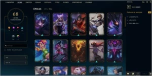 Conta gold 3 com 30 jogos mmr alto 70 skins 100 champs - League of Legends LOL