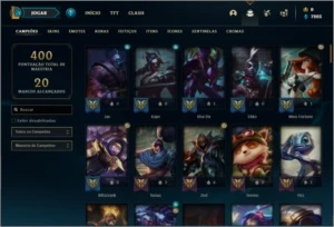 Conta bronze 1 com 105 champs e 85 skins - League of Legends LOL