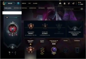 Conta bronze 1 com 105 champs e 85 skins - League of Legends LOL