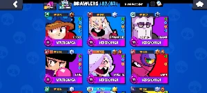 Conta de BRAW STARS 87/87 com 33k de troféus - Brawl Stars