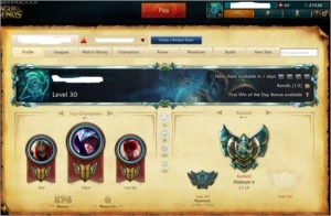 Conta PLAT V ,101 skins, TODOS os champs - League of Legends LOL