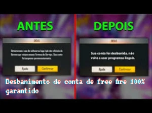 Desbanimento de conta no free fire