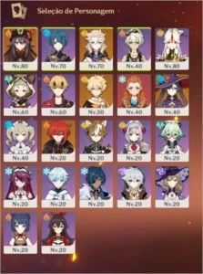 CONTA COM HUTAO C1+ALBEDO+DILUC+MONA+ ARCO DE AMOS - AR48 - Genshin Impact