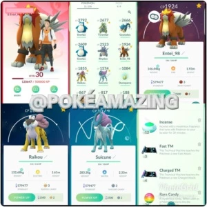 Conta Pokémon Go lvl 30 Time Vermelho ENTEI,RAIKOU e SUICUNE - Pokemon GO