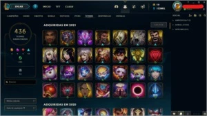 Platina 4 - Todos os champions e mais de 350 skins - League of Legends LOL