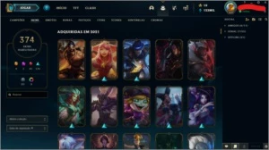 Platina 4 - Todos os champions e mais de 350 skins - League of Legends LOL