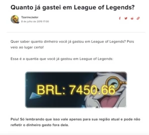 Conta antiga de colecionador que nunca tomou ban - League of Legends LOL