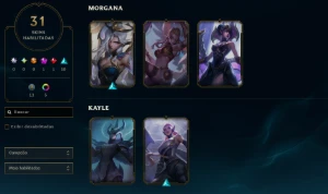 Conta Rara Kayle juíza + 3 vitoriosas e icone mais raro - League of Legends LOL