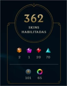 Conta LOL com 362 skins LVL 230 - League of Legends