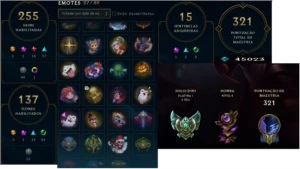 CONTA LOL COM 255 SKINS -  TODOS OS CHAMPS - PLAT1 - League of Legends