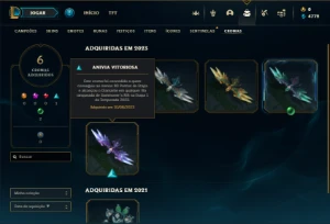 Esmeralda 3 com 50 Champs e 14 Skins + 2 Fragmentos - League of Legends LOL