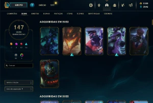 Conta lol 155 campeões 147 skins MESTRE (ex challenger) - League of Legends