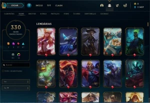 Conta LoL 330 Skins, 541 ícones e Todos os Champions - League of Legends