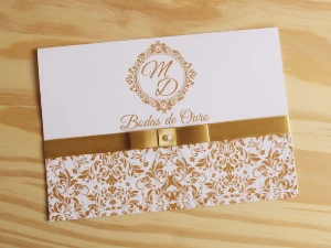 Convite de Bodas de Ouro Dourado