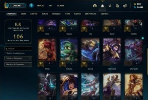 Conta DIAMANTE 3 com 9 skins e 33 champs + espolios - League of Legends LOL