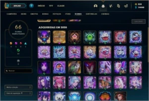 Conta DIAMANTE 3 com 9 skins e 33 champs + espolios - League of Legends LOL