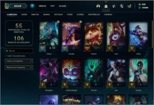 Conta DIAMANTE 3 com 9 skins e 33 champs + espolios - League of Legends LOL