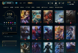 Ouro 4 com TODOS os Champs e 338 Skins +4 Prestigios - League of Legends LOL