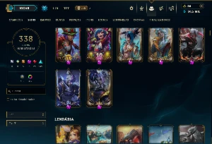 Ouro 4 com TODOS os Champs e 338 Skins +4 Prestigios - League of Legends LOL