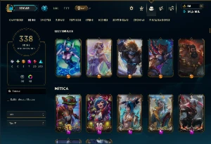 Ouro 4 com TODOS os Champs e 338 Skins +4 Prestigios - League of Legends LOL