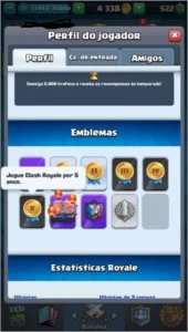 Conta clash royale, nível do rei 11 com 97/106 cartas