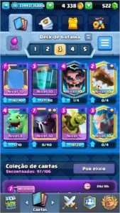 Conta clash royale, nível do rei 11 com 97/106 cartas
