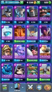 Conta clash royale, nível do rei 11 com 97/106 cartas