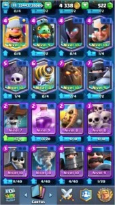 Conta clash royale, nível do rei 11 com 97/106 cartas