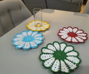 Porta Copo Flor Crochê - Artesanato e Personalizados