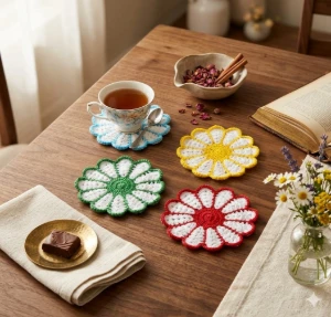 Porta Copo Flor Crochê - Artesanato e Personalizados