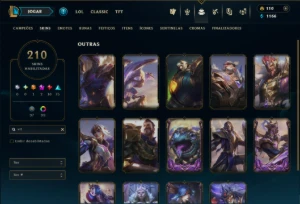 Esmerada 3 com TODOS os Champs e 210 Skins (MID / SUP / ADC) - League of Legends LOL