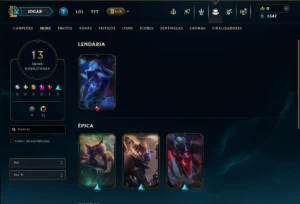 Diamante 3 com 65 Champs e 13 Skins - League of Legends LOL