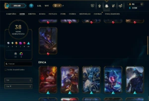Unranked com 90 Champs e 38 Skins +7 Vitoriosas - League of Legends LOL