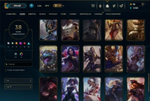 Unranked com 90 Champs e 38 Skins +7 Vitoriosas - League of Legends LOL