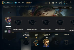 Unranked com 90 Champs e 38 Skins +7 Vitoriosas
