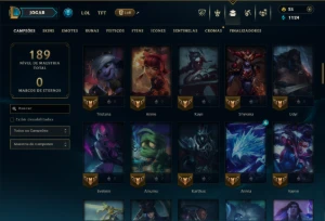Unranked com 90 Champs e 38 Skins +7 Vitoriosas - League of Legends LOL