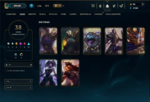 Unranked com 90 Champs e 38 Skins +7 Vitoriosas - League of Legends LOL