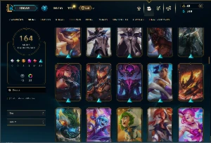 Platina 4 com 155 Champs e 164 Skins ( MID / JG / TOP ) - League of Legends LOL