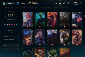 Platina 4 com 155 Champs e 164 Skins ( MID / JG / TOP ) - League of Legends LOL