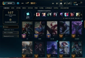 Conta Unranked com 50 campeões e 9 skins - League of Legends LOL