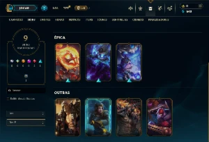 Conta Unranked com 50 campeões e 9 skins - League of Legends LOL