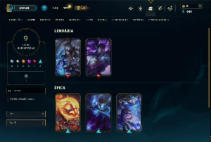 Conta Unranked com 50 campeões e 9 skins - League of Legends LOL