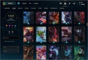 Conta unranked com 145 champs e 152 skins ( MAIN SUP ) - League of Legends LOL