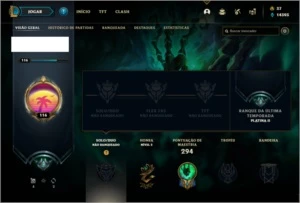 Conta unranked com 145 champs e 152 skins ( MAIN SUP ) - League of Legends LOL