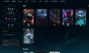 Conta Main Zed - Full Champ -214 Skins - 218 Icone - League of Legends LOL