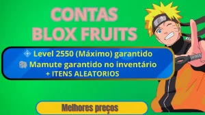 Contas Blox Fruits  level maximo + mamute no inventario - Roblox